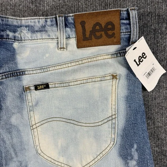 Lee Jeans 36x30 Mens Loose Fit Blue Bleached Wash